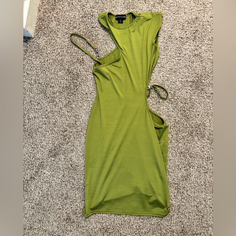 PrettyLittleThing Lime Green Sleeveless Dress
